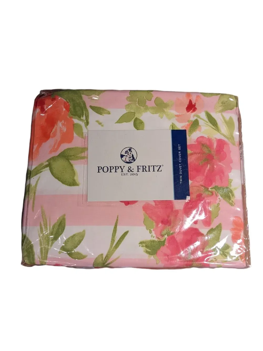 NEW Poppy & Fritz Twin Floral Duvet Cover Set With Sham